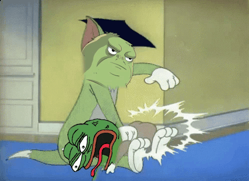 Cat In Graduation Cap Holding Frog GIF