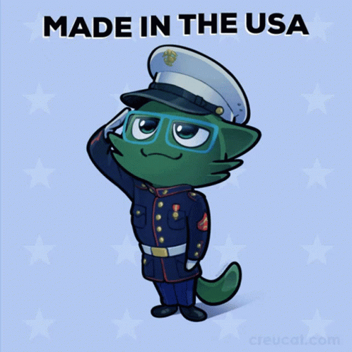Cat in Marine Uniform Made in the USA