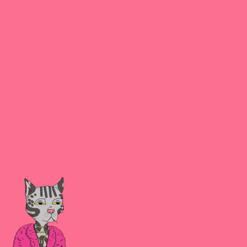 Cat in Pink Coat Surrounded by Money