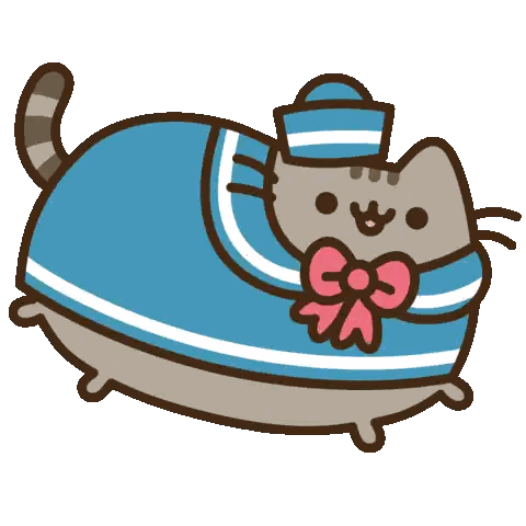 Cat in Sailor Outfit With Bow