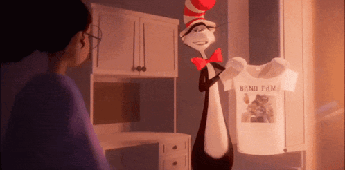 Cat in the Hat Holding Band Fam Shirt