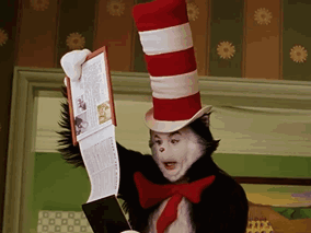 Cat in the Hat Reading Book Holding Magazine