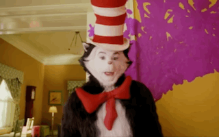Cat in the Hat with Red and White Tie