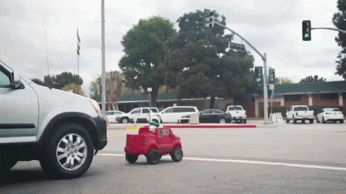 Cat In The Toy Car Crash Meme GIF