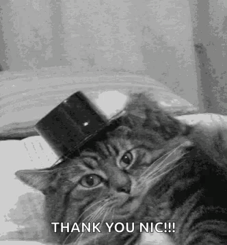 Cat In Top Hat Saying Thank You GIF