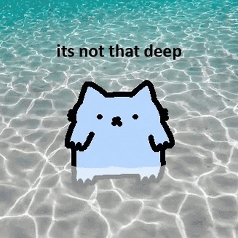 Cat In Water Saying It's Not That Deep GIF