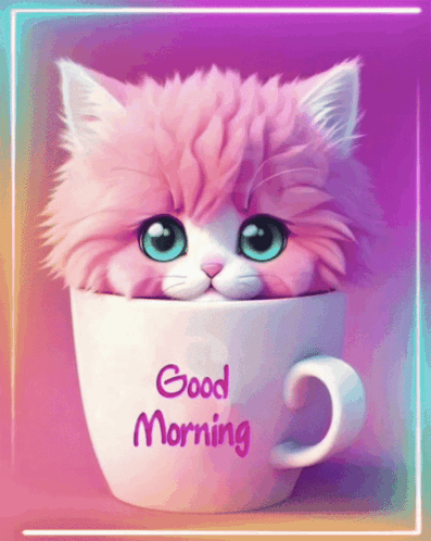 Cat Inside A Mug M Good Morning GIF