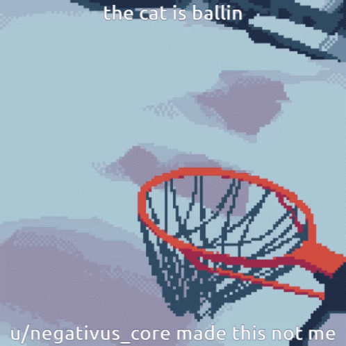 Cat Is Ballin Slam Dunk Meme GIF