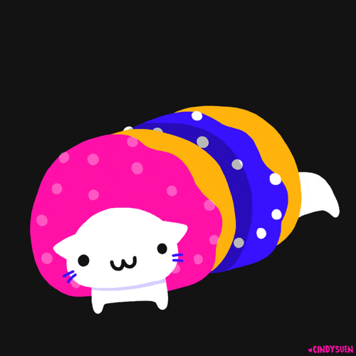 Cat Is Slipping Through Donuts GIF