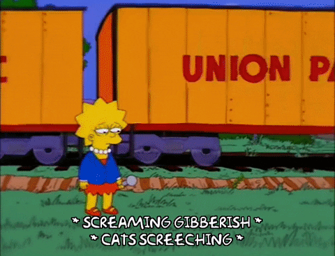 Cat Lady Throwing Pets To Lisa Simpson GIF