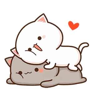 Cat Laying on Top of Another Cat with Heart