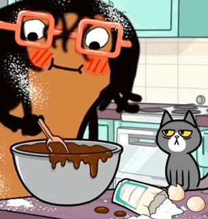 Cat Looking at Bowl of Batter