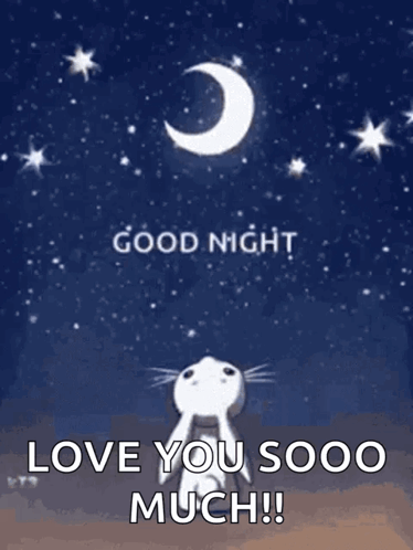 Cat Looking at Moon Saying Good Night