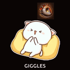 Cat Lying on Pillow With Giggles