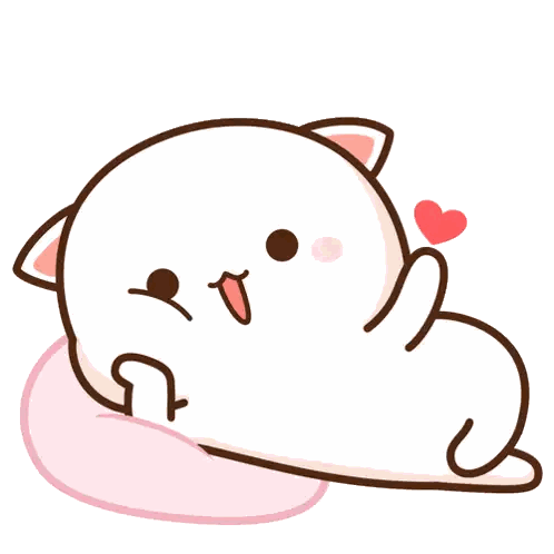Cat Lying on Pillow with Heart