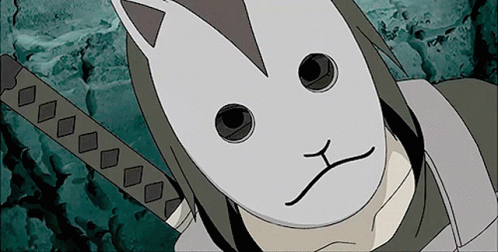 Cat Mask Character with Sword