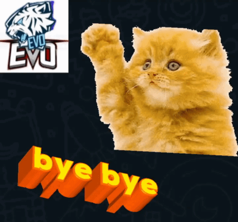 Cat Next To Word Bye GIF