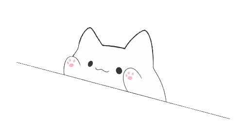 Cat Peeking Over White Line