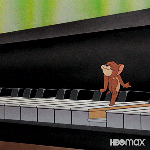 Cat Piano Jerry Running On Piano GIF