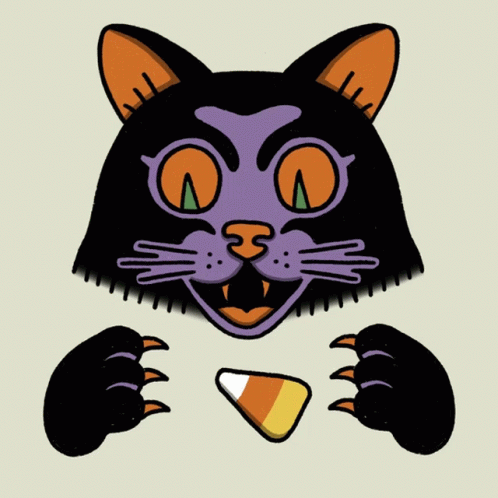 Cat Playing Candy Corn GIF