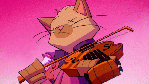 Cat Playing Violin GIF