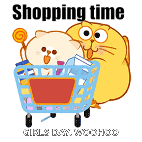 Cat Pushing Another Cat in Shopping Cart