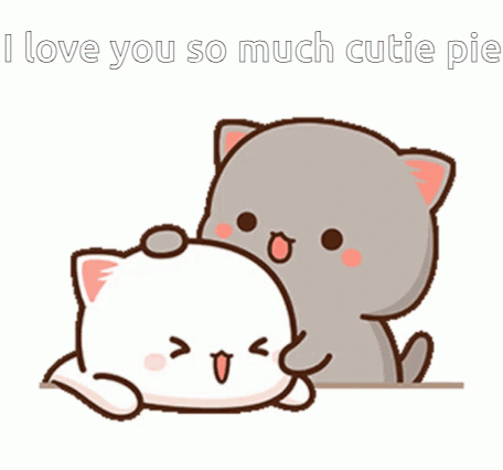 Cat Putting Heart on Cat I Love You