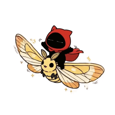 Cat Riding Moth On Its Back GIF