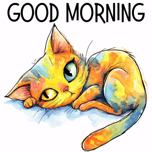 Cat Saying Good Morning GIF