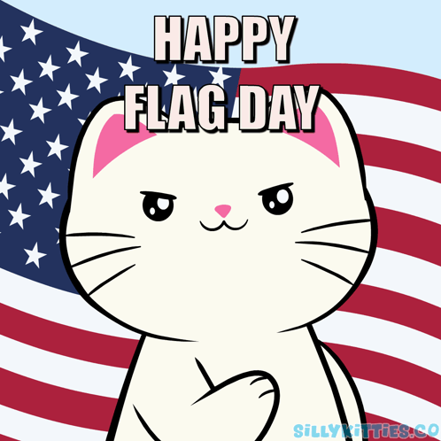 Cat Saying Happy Flag Day GIF
