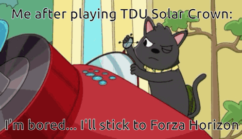 Cat Saying Me After Playing TDU Solar Crown