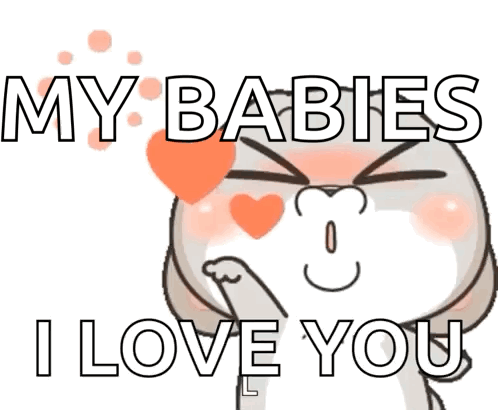 Cat Says My Babies I Love You Heart GIF