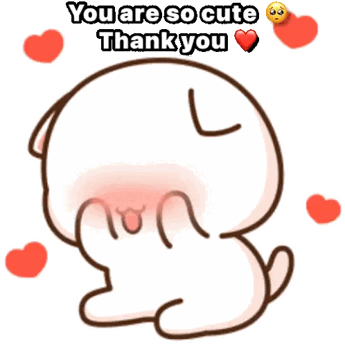 Cat Says You Are So Cute Red Hearts