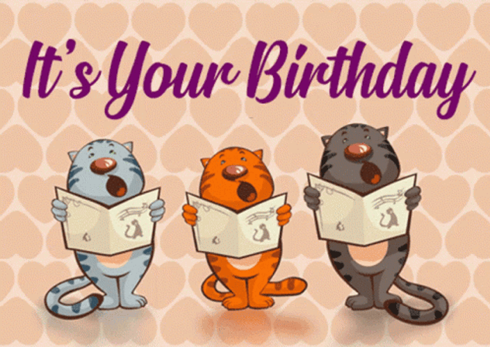Cat Singing It Is Your Birthday GIF