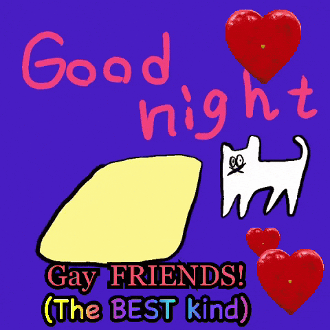 Cat Sleeping Good Night Gay Friends
