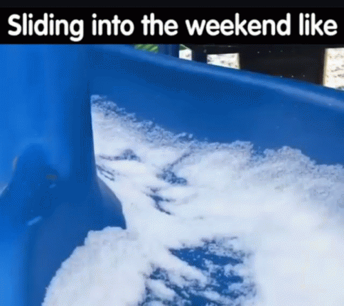 Cat Sliding Into Snow Weekend Meme GIF