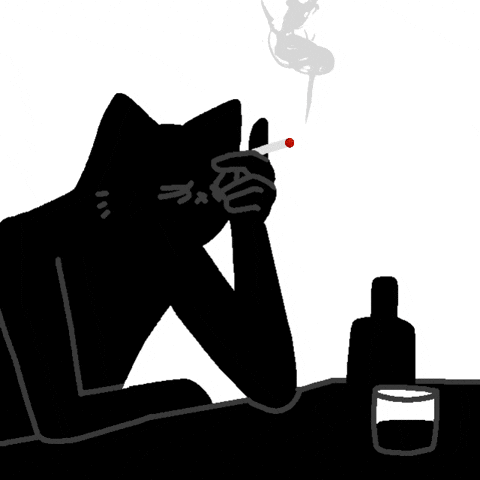 Cat Smoking Cigarette GIF