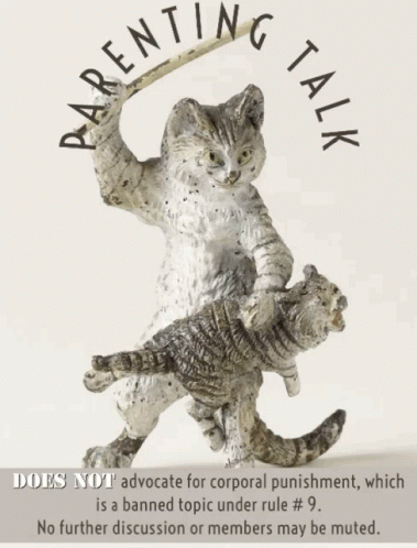 Cat Statue Holding Kitten Parenting Talk GIF