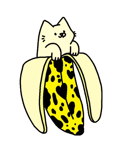 Cat Sticking Paw Out of Banana Peel