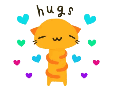 Cat Surrounded By Hearts And Hugs