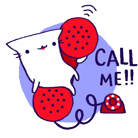 Cat Talking on Red Phone Call Me