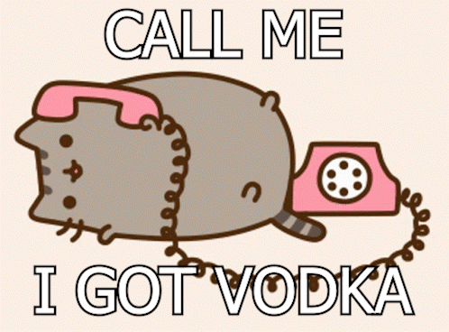 Cat Talking Phone Call Me I Got Vodka GIF