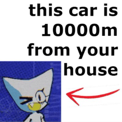 Cat This Car Is 1000M From Your House GIF
