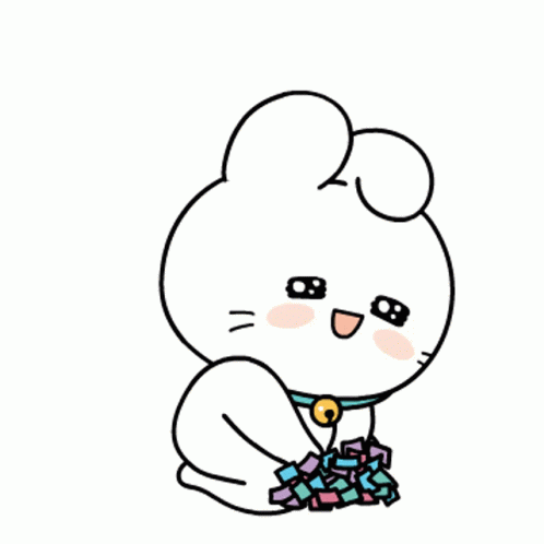 Cat Throws The Confetti Cannon GIF