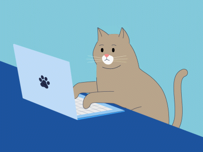 Cat Typing On Laptop Keenly GIF