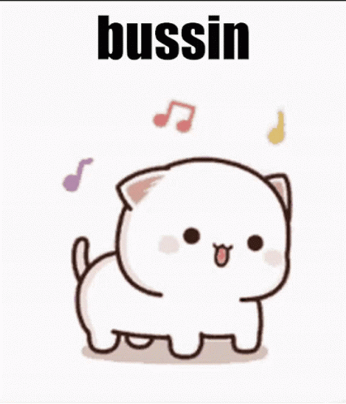 Cat Vibing Qubi Stikcer Bussing GIF