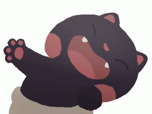 Cat Waving Big Mouth Open GIF