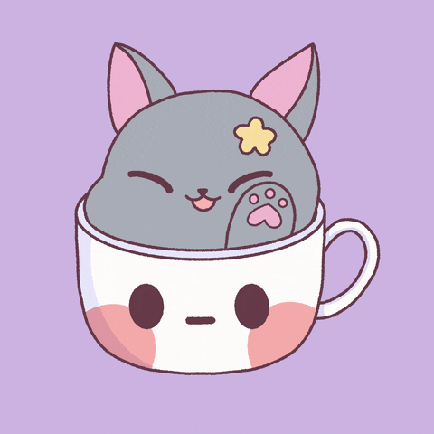 Cat Waving Getting Out From Mug GIF