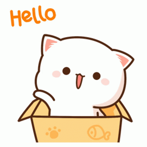 Cat Waving Hello Out From Box GIF