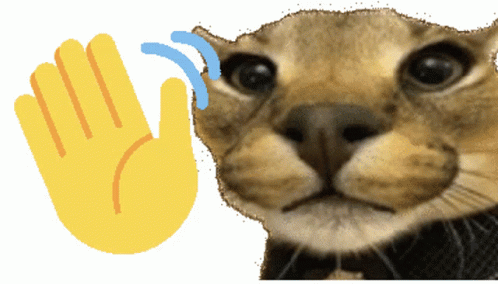Cat Waving Human Hands Emoji GIF